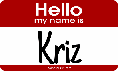 Hello my name is Kriz png download