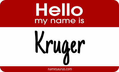 Hello my name is Kruger png download