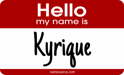 Hello my name is Kyrique png download