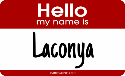 Hello my name is Laconya png download