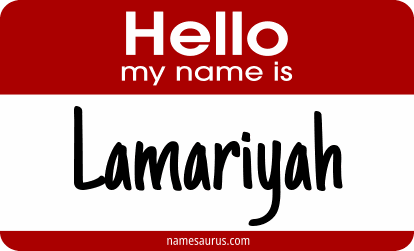 Hello my name is Lamariyah png download