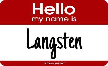 Hello my name is Langsten png download