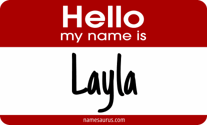 Hello my name is Layla png download