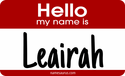 Hello my name is Leairah png download