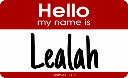 Hello my name is Lealah png download