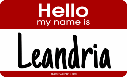 Hello my name is Leandria png download