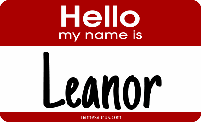 Hello my name is Leanor png download