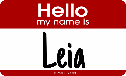 Hello my name is Leia png download