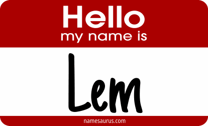Hello my name is Lem png download