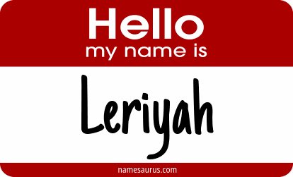 Hello my name is Leriyah png download