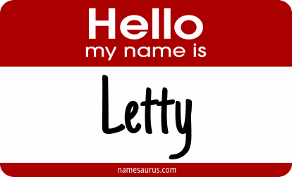 Hello my name is Letty png download