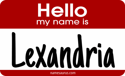 Hello my name is Lexandria png download