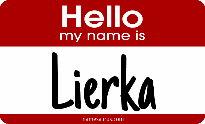 Hello my name is Lierka png download