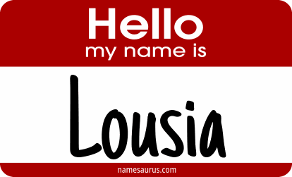 Hello my name is Lousia png download