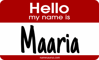 Hello my name is Maaria png download
