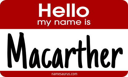 Hello my name is Macarther png download