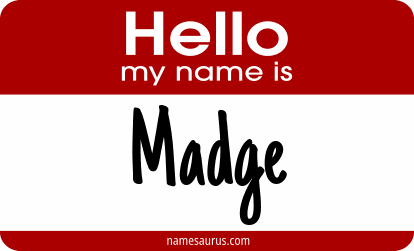 Hello my name is Madge png download