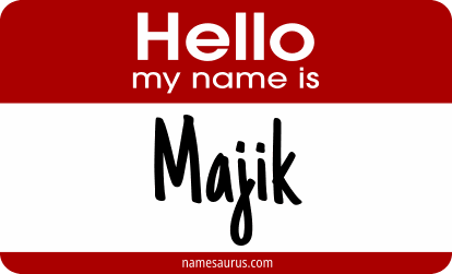 Hello my name is Majik png download