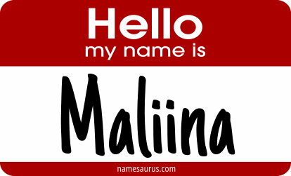 Hello my name is Maliina png download
