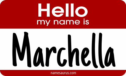 Hello my name is Marchella png download