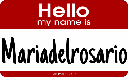 Hello my name is Mariadelrosario png download