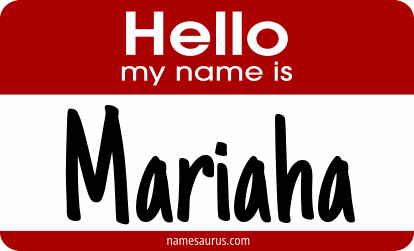 Hello my name is Mariaha png download