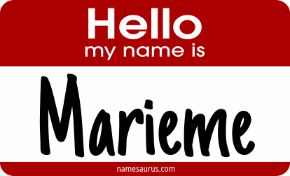 Hello my name is Marieme png download
