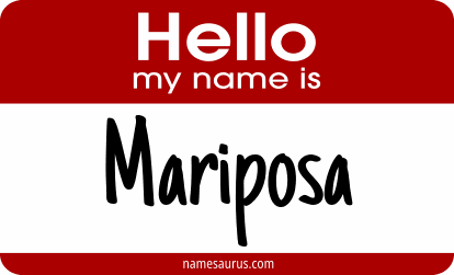 Hello my name is Mariposa png download