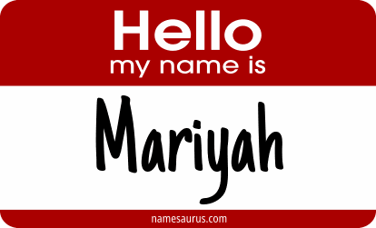 Hello my name is Mariyah png download