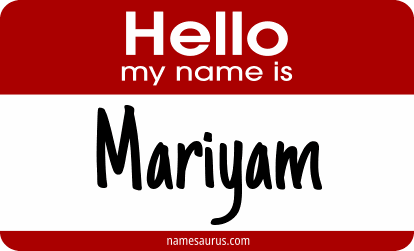 Hello my name is Mariyam png download