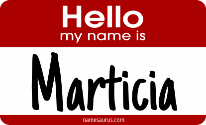 Hello my name is Marticia png download