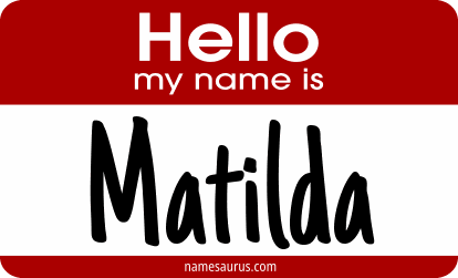 Hello my name is Matilda png download