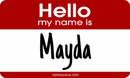 Hello my name is Mayda png download