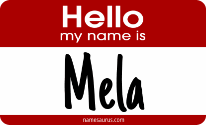 Hello my name is Mela png download