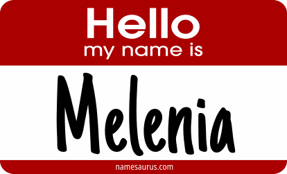 Hello my name is Melenia png download