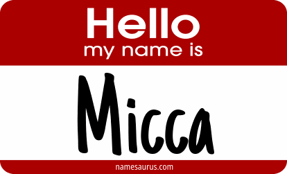 Hello my name is Micca png download