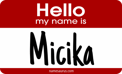 Hello my name is Micika png download