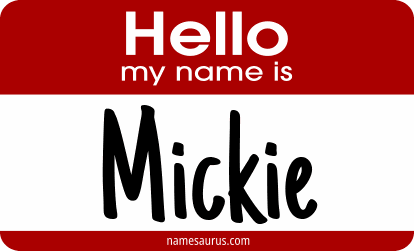 Hello my name is Mickie png download