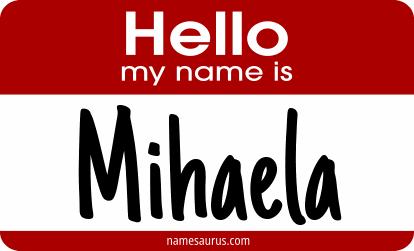 Hello my name is Mihaela png download