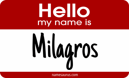 Hello my name is Milagros png download