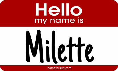 Hello my name is Milette png download