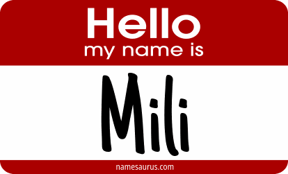 Hello my name is Mili png download