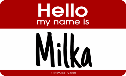 Hello my name is Milka png download