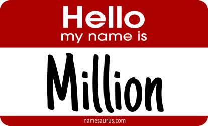 Hello my name is Million png download
