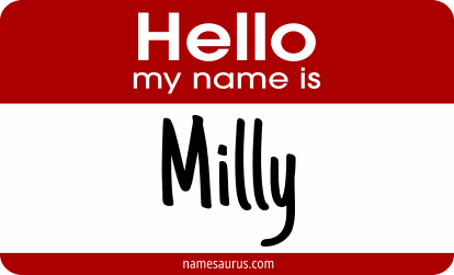 Hello my name is Milly png download