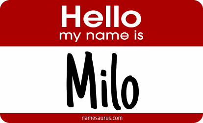Hello my name is Milo png download