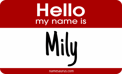 Hello my name is Mily png download