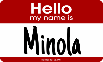 Hello my name is Minola png download
