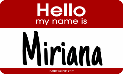 Hello my name is Miriana png download