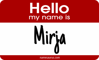 Hello my name is Mirja png download